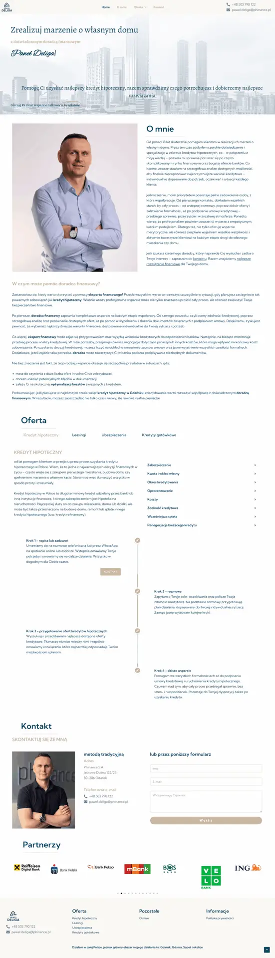 tworzenie stron internetowych -screenshoot strony dla doradcy finansowego stworzonej przez DevMat